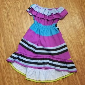 Hi-Low Off the Shoulder Ruffle Dress Girls